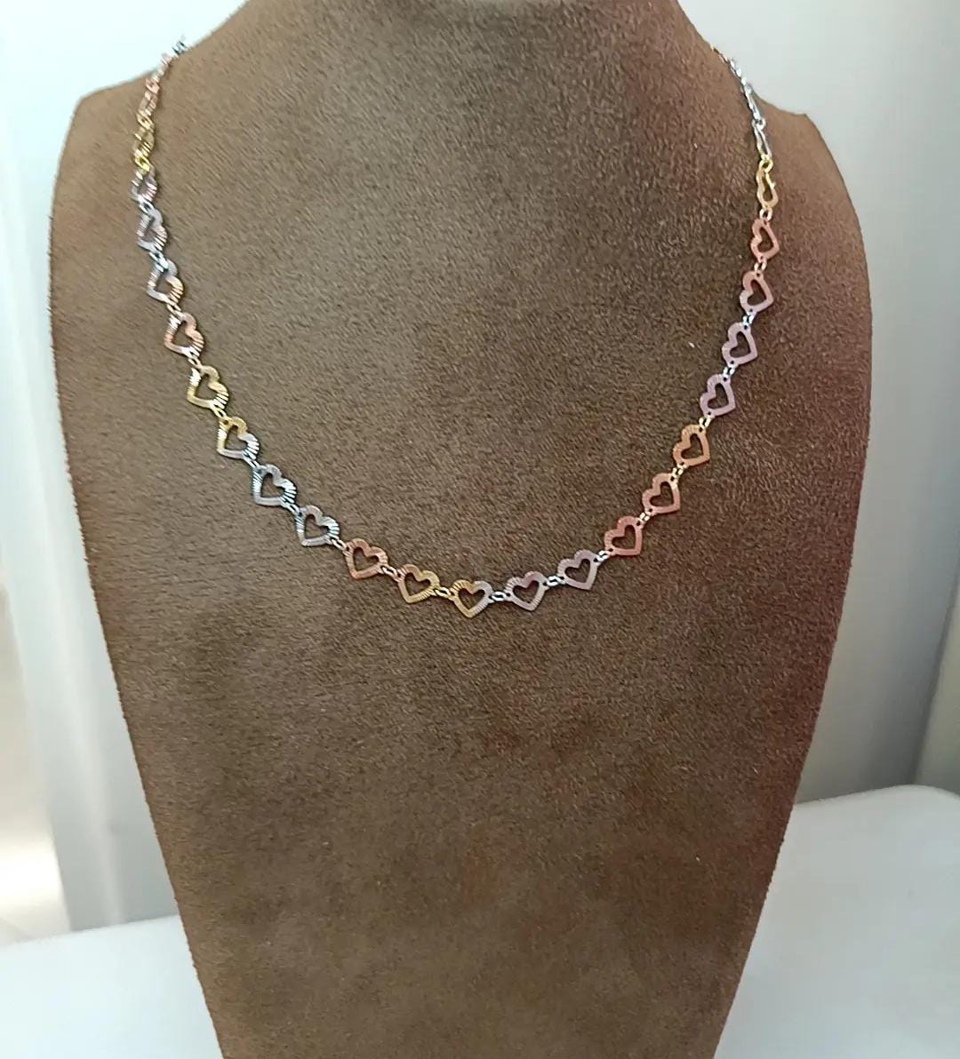 Collana amore cuori bicolore