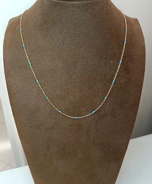 Collana tocco di turchese in  oro giallo