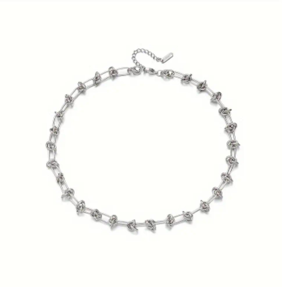 Collana catena intreccio silver