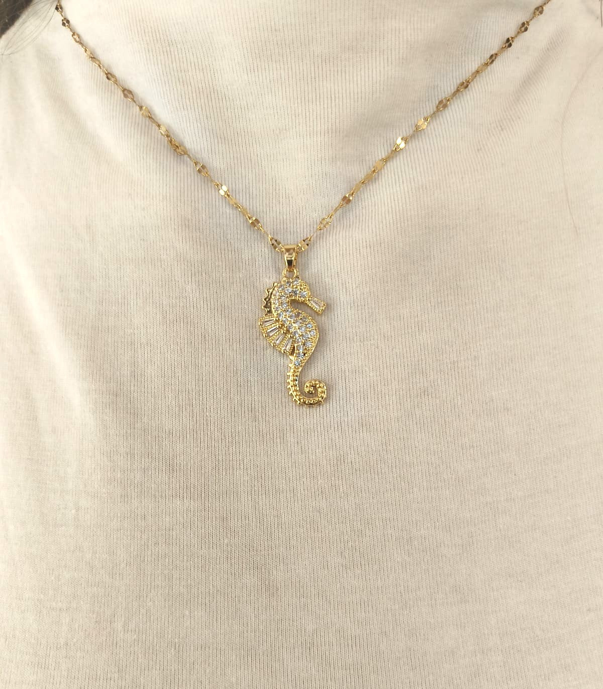 Collana cavalluccio marino zirconato