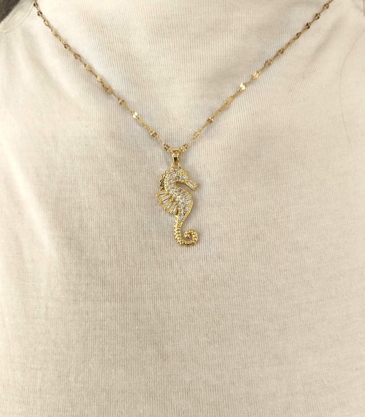 Collana cavalluccio marino zirconato