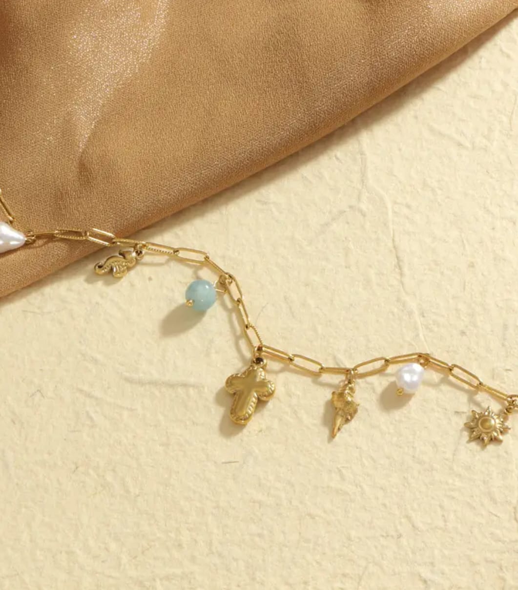 Collana croce bombata