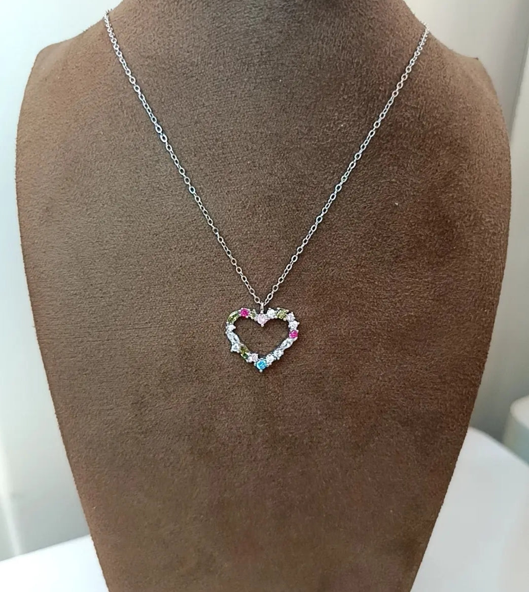 Collana cuore multicolor