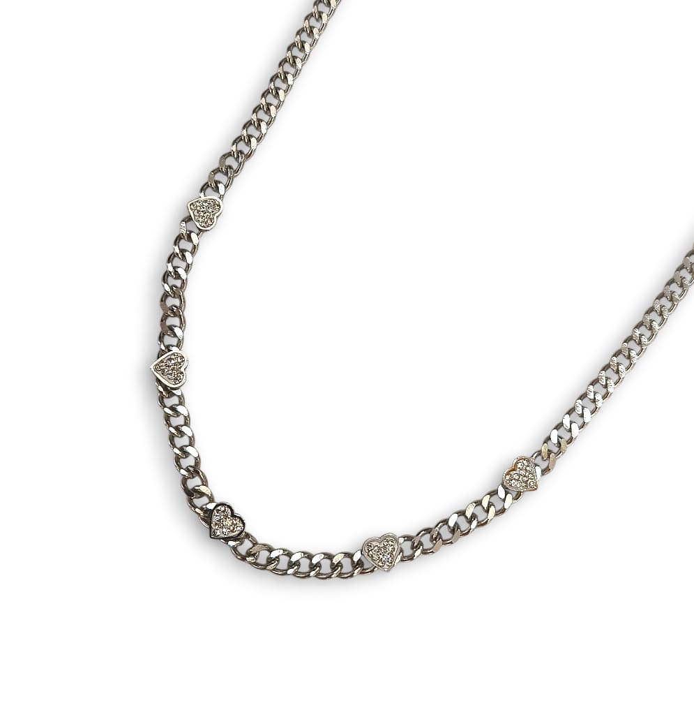 Collana cuori strass