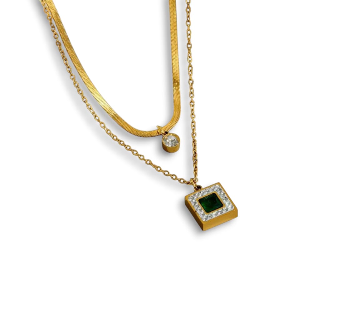 Collana green square luxury