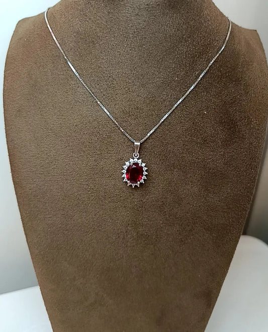 Collana elegance rossa  argento