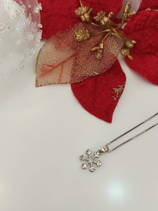 Collana fiocco di neve argento