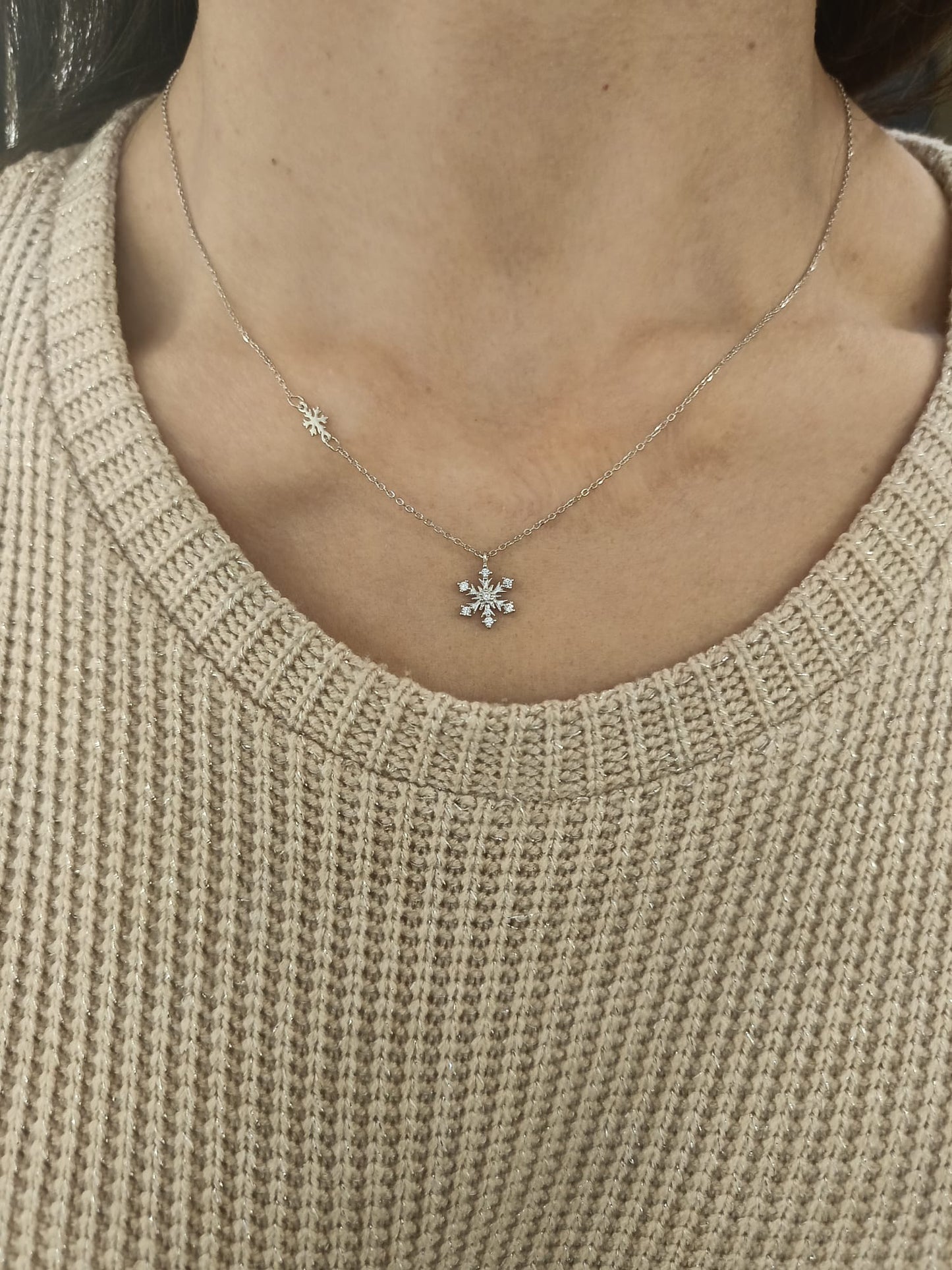 Collana fiocco di neve argento