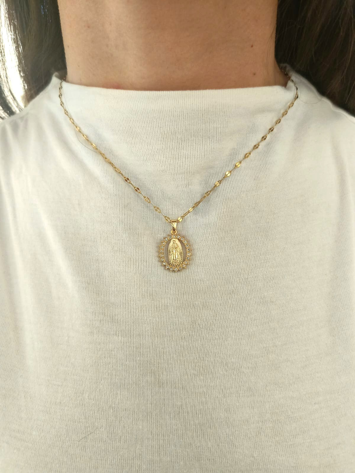Collana madonnina zirconata
