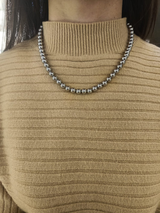 COLLANA SFERE CON SONAGLIO 8 MM