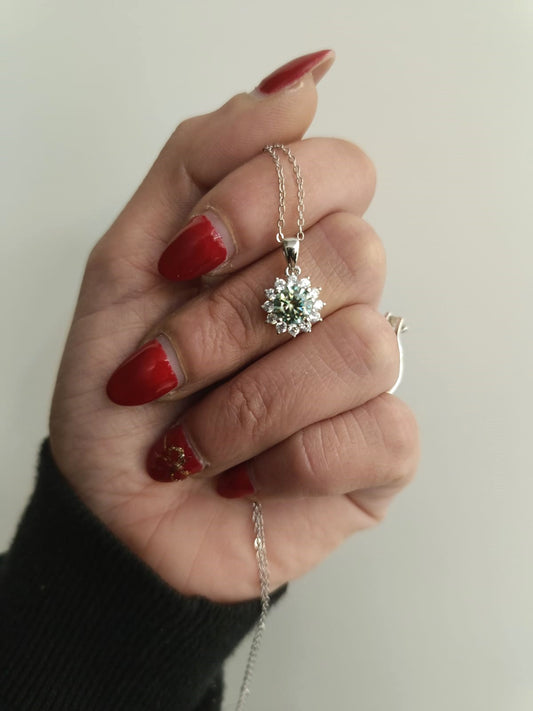 Collana stella di moissanite argento