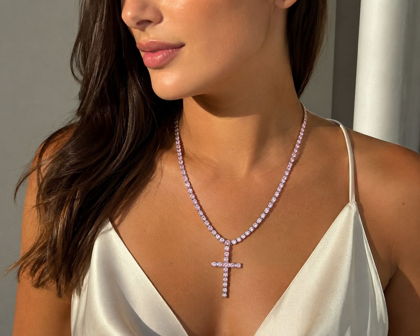 Collana Tennis Croce Luxury
