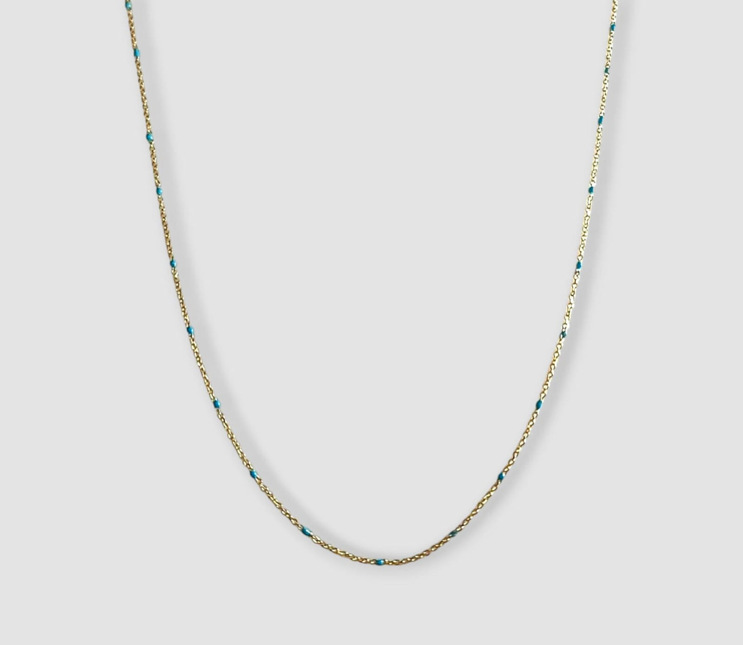 COLLANA TOCCO DI TURCHESE ORO GIALLO
