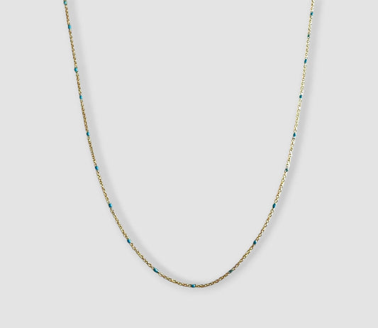 Collana tocco di turchese in  oro giallo