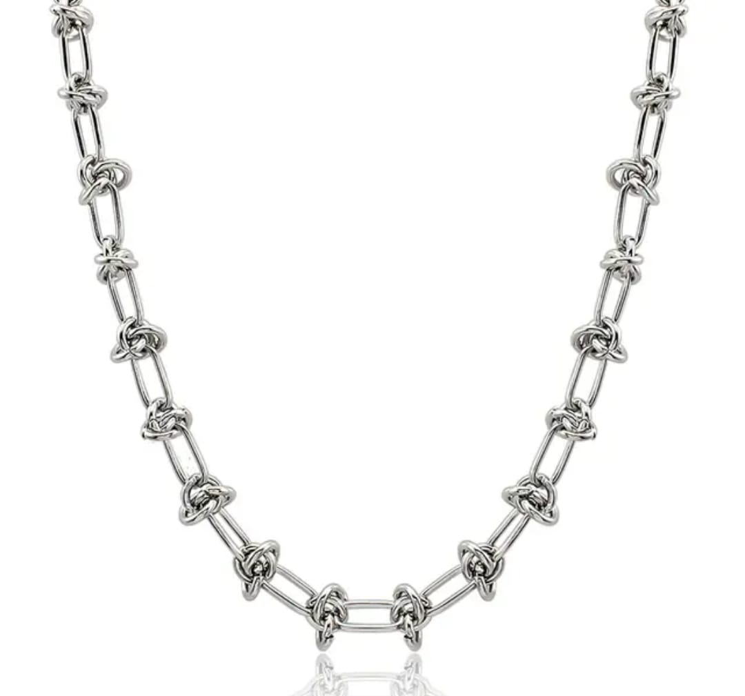 Collana catena intreccio silver