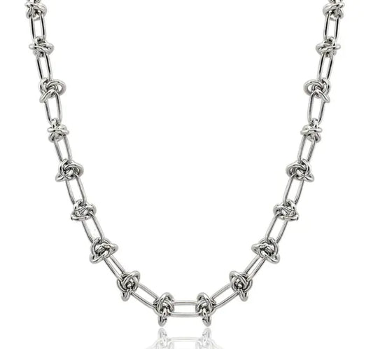 Collana catena intreccio silver