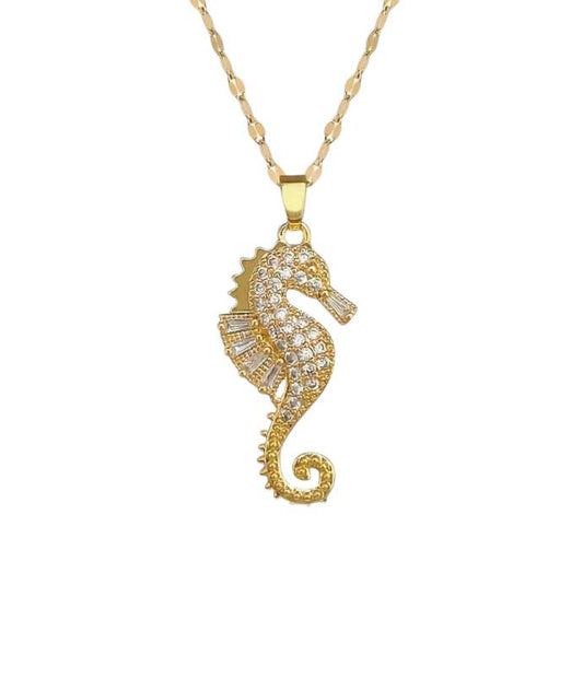 Collana cavalluccio marino zirconato