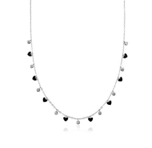 Collana cuori neri