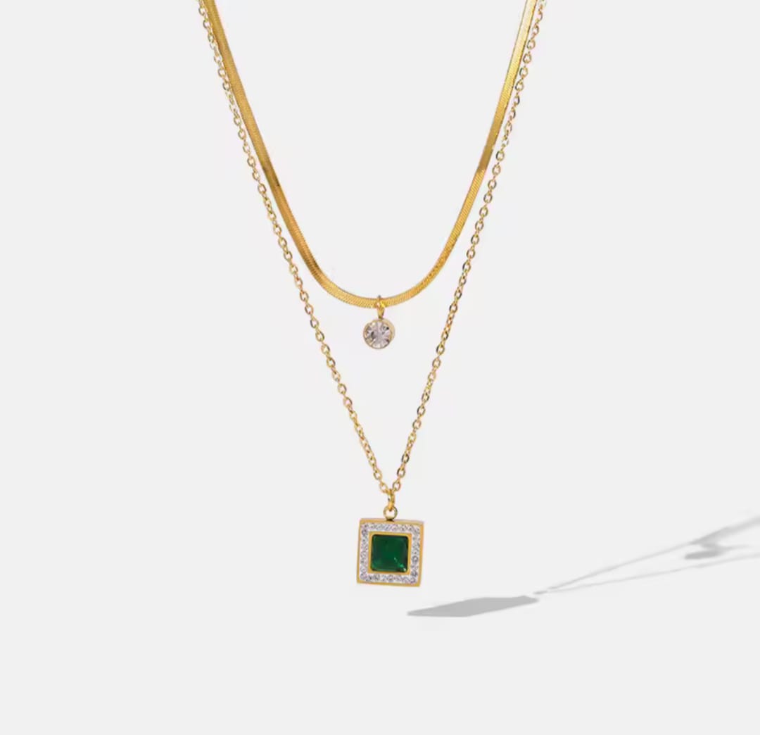 Collana green square luxury