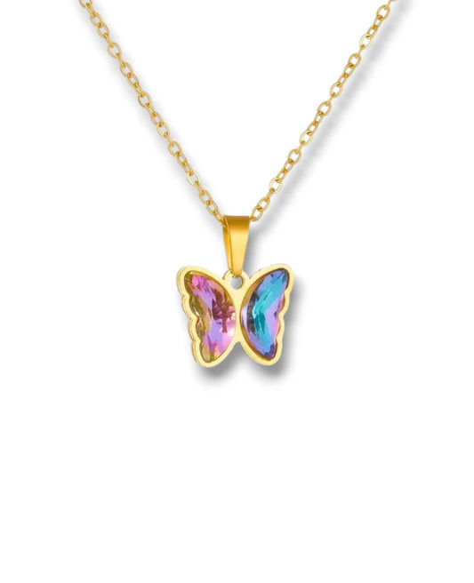 Collana farfalla multicolor