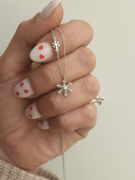 Collana fiocco di neve argento