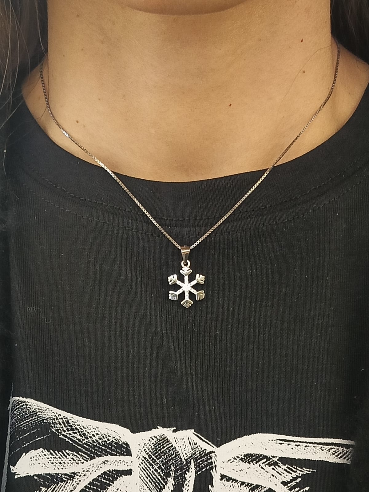 Collana fiocco di neve argento