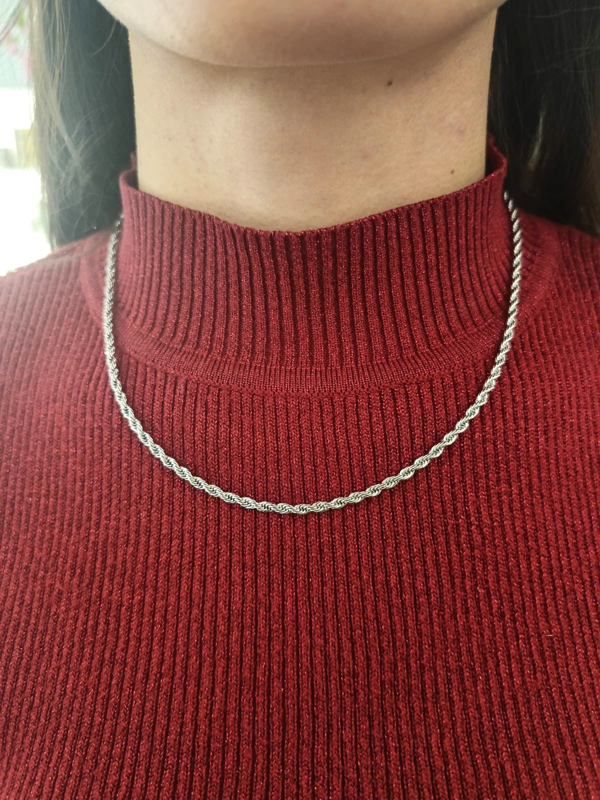 Collana torchon 3 mm silver