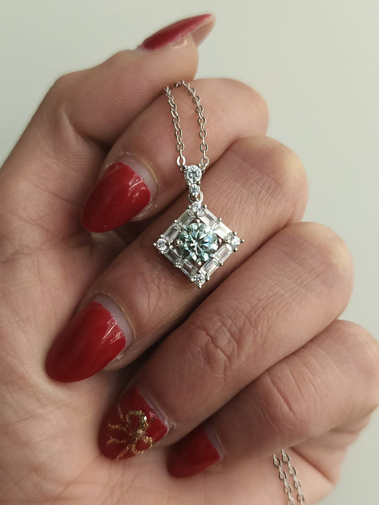 Collana miss con moissanite argento