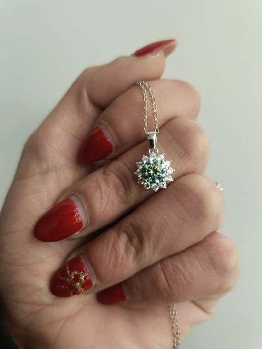 Collana stella di moissanite argento