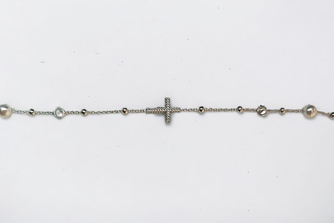 BRACCIALE CROCE MINI BOWL ARGENTO