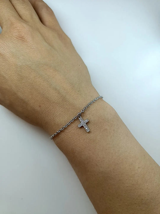 BRACCIALE CROCE ARGENTO