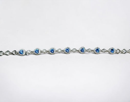 BRACCIALE LOVE BLU ARGENTO