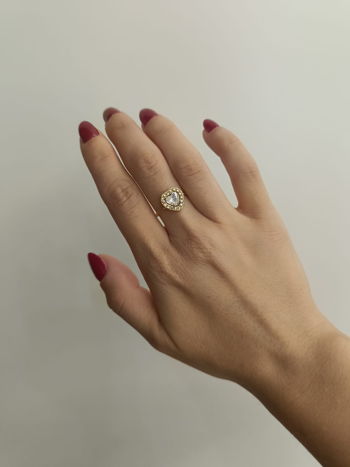 Anello cuore pavè