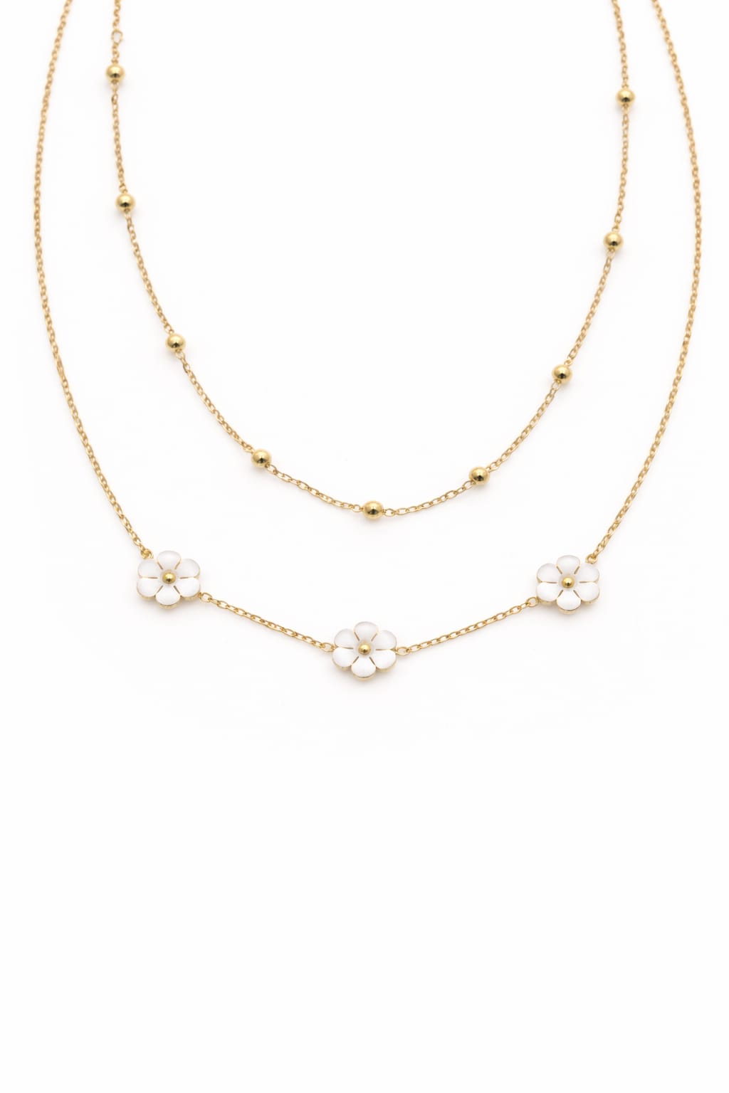 Collana doppia fiori madreperla