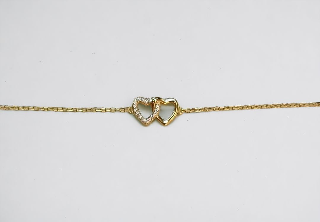 BRACCIALE CUORE DOPPIO PLACCATO ORO