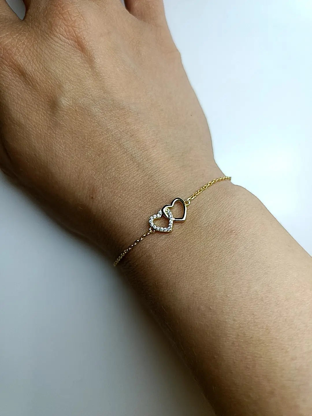 BRACCIALE CUORE DOPPIO PLACCATO ORO