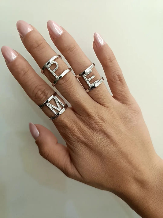 ANELLO FASCIA INIZIALE ARGENTO