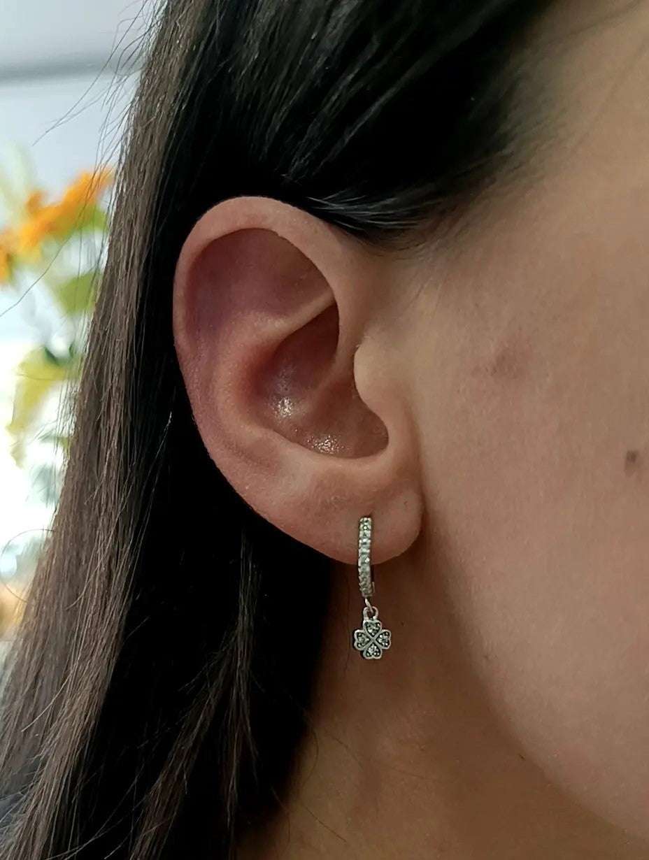HOOPS QUADRIFOGLIO ARGENTO