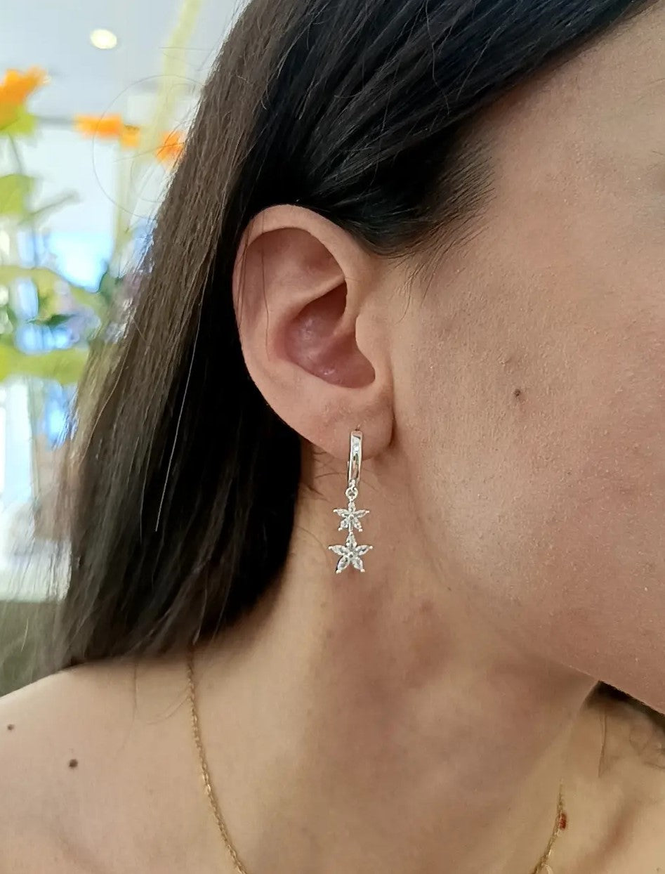 HOOPS DOPPIA STELLA ARGENTO