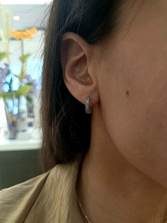HOOPS DIVINA ZIRCONI BIANCHI ARGENTO