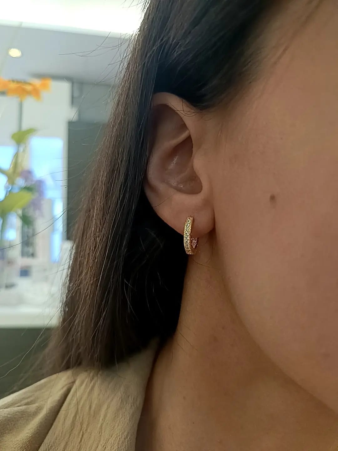 HOOPS DIVINA ZIRCONI BIANCHI PLACCATI ORO