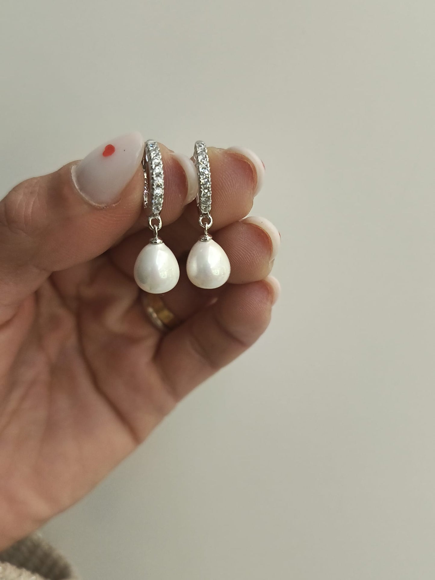 Hoops perle con zirconi argento
