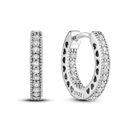 HOOPS DIVINA ZIRCONI BIANCHI ARGENTO