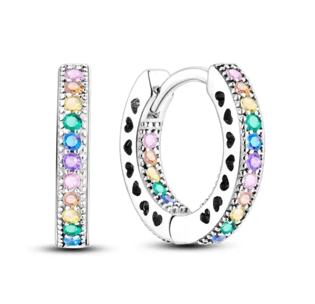 HOOPS DIVINA ZIRCONI MULTICOLOR ARGENTO