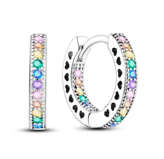 HOOPS DIVINA ZIRCONI MULTICOLOR ARGENTO