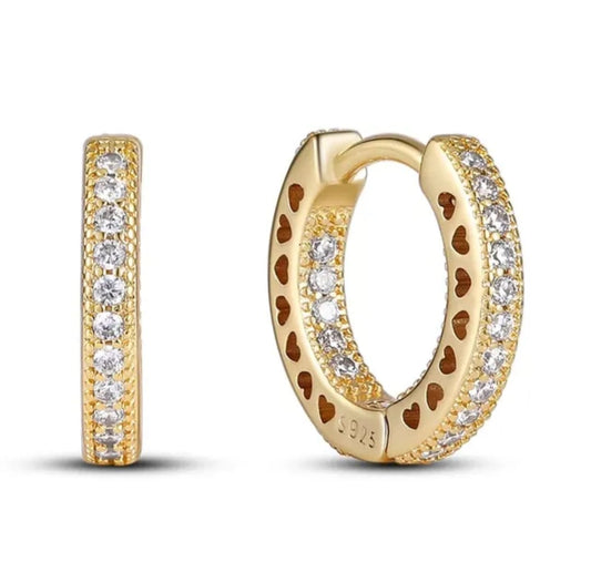 HOOPS DIVINA ZIRCONI BIANCHI PLACCATI ORO
