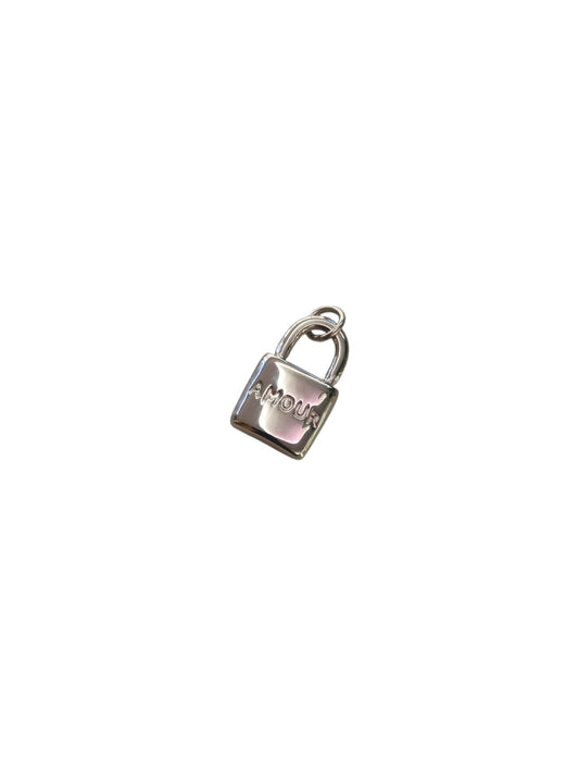 Ciondolo lucchetto "amour" silver