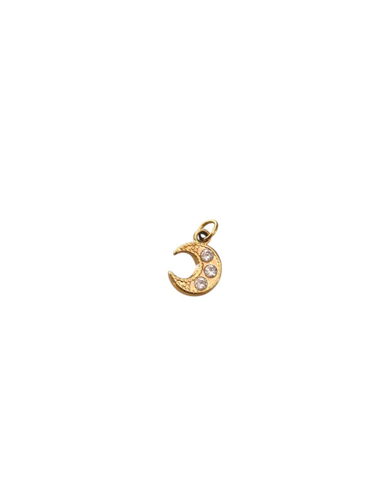Ciondolo luna zirconato gold