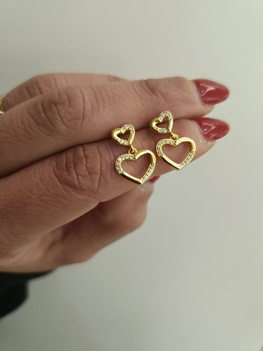 Orecchini doppio cuore