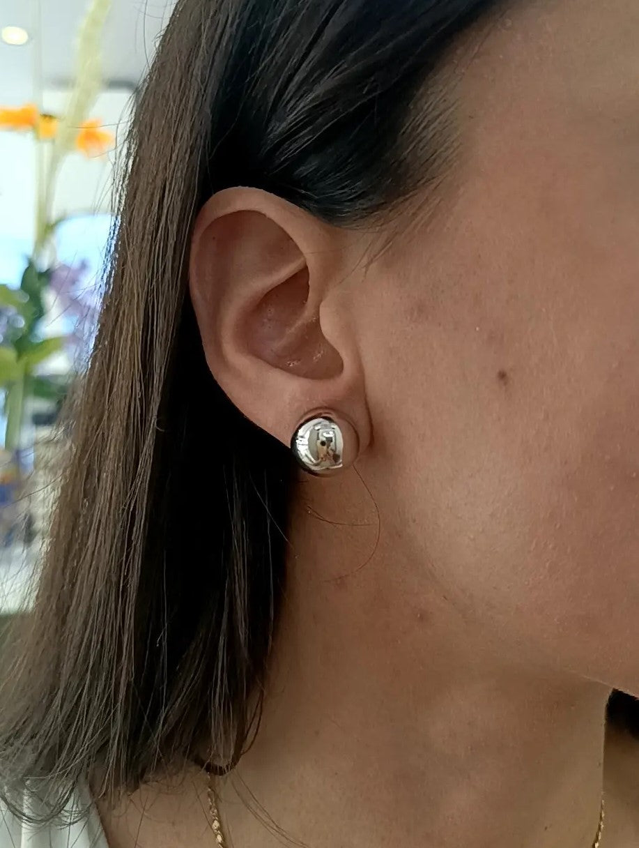 ORECCHINI SFERA LUCIDA A CLIPS ARGENTO